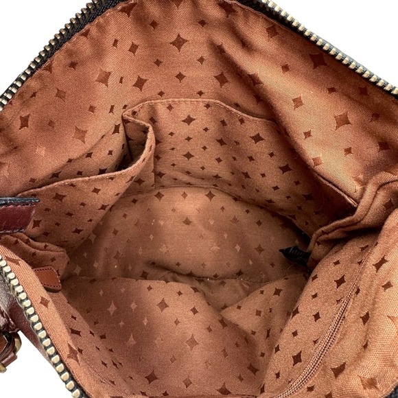 Fossil Leather Crossbody Bag Womens Purse Soft Leather Brown Boho - Picture 16 of 16